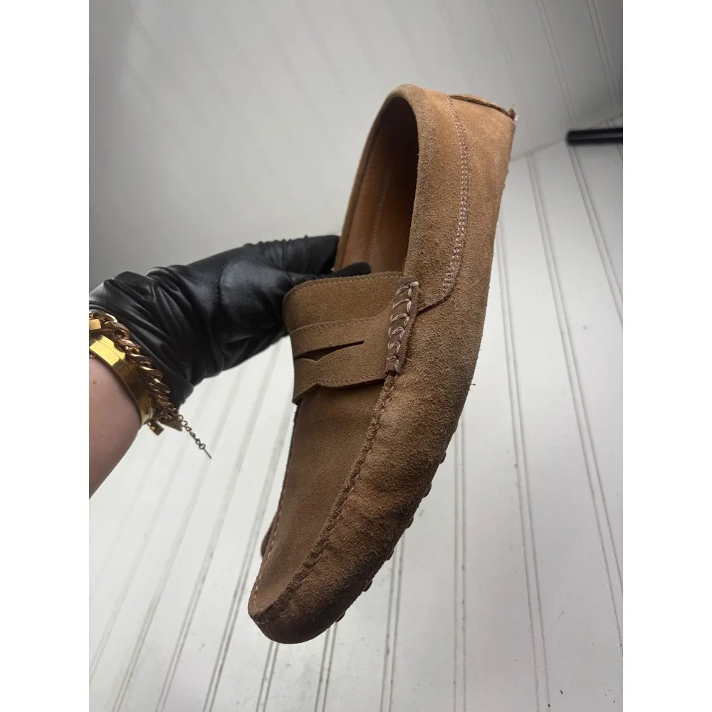 Jack Erwin Vintage Tan Suede Parker Driving Loafers Men's Size 11 $180
